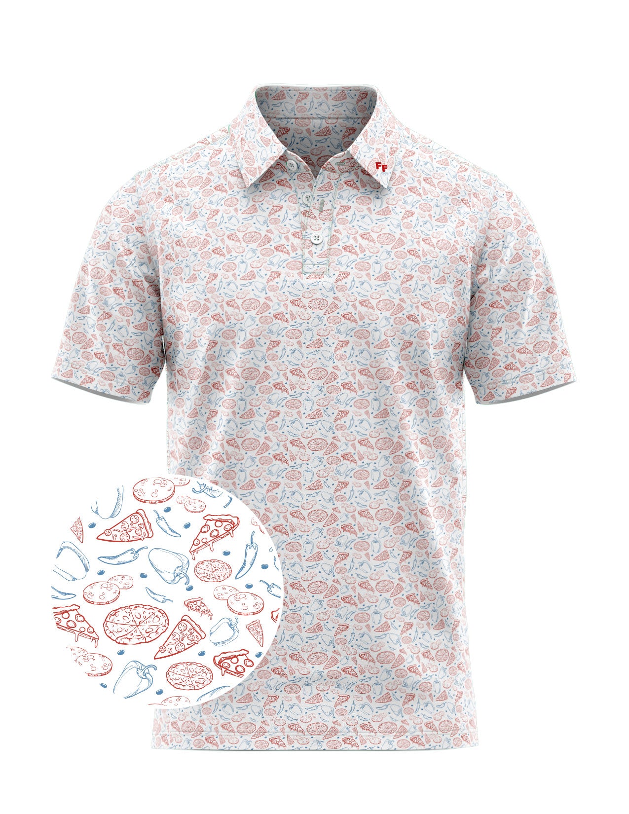 Pizza Night Polo Fun and Stylish Pizza Polo Shirt Fore Fathers - Main Image