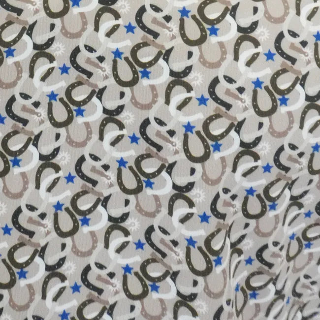Horseshoe White polo fabric design